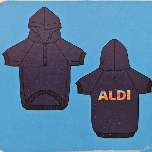 ALDI Gear Pet Dog Dark Blue Hoodie Sweatshirt 2024  Size SMALL NWT - Picture 1 of 13